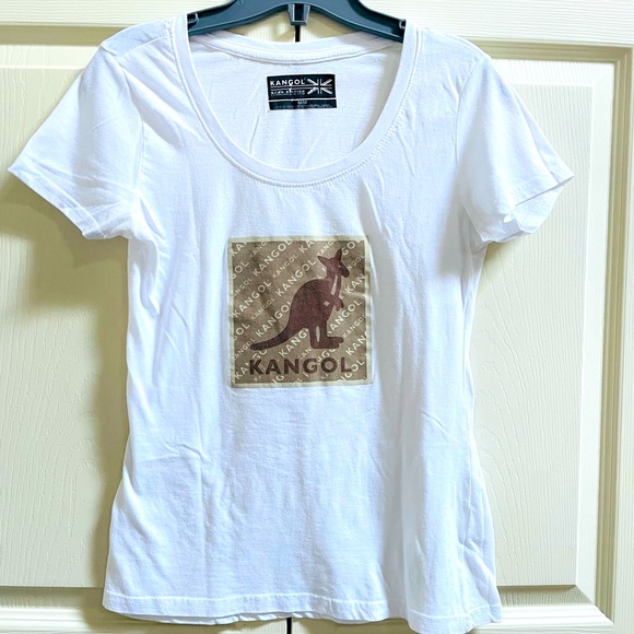 Kangol White Woman TShirt size M Scroop Neck From Pets- - Picture 4 of 11